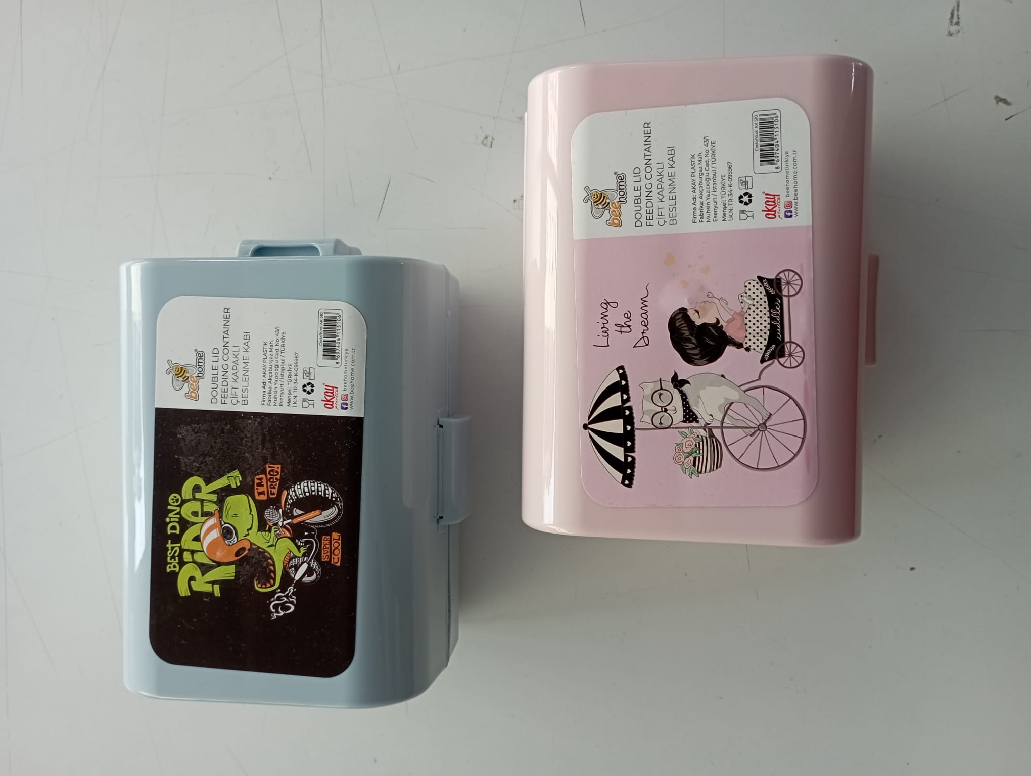 BESLENME KABI DİKDÖRTGEN MAVİ PEMBE